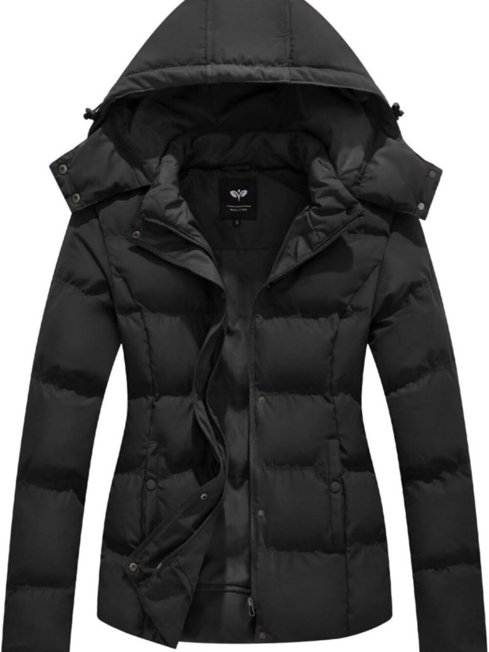 Cozy Women's Winter Quilted Puffer Jacket with Removable Hood - Stylish & Warm